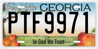 GA license plate PTF9971