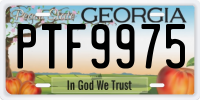 GA license plate PTF9975