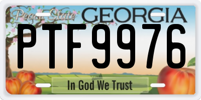 GA license plate PTF9976