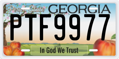 GA license plate PTF9977