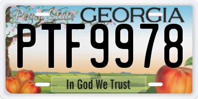 GA license plate PTF9978
