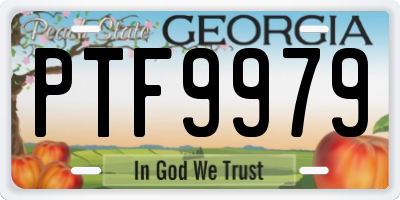 GA license plate PTF9979