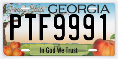 GA license plate PTF9991