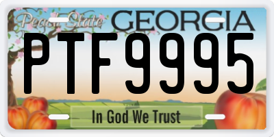 GA license plate PTF9995