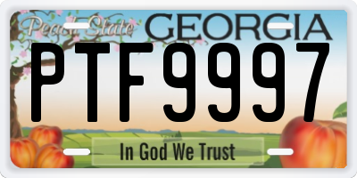 GA license plate PTF9997