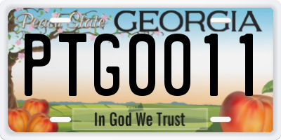GA license plate PTG0011
