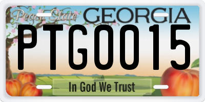 GA license plate PTG0015