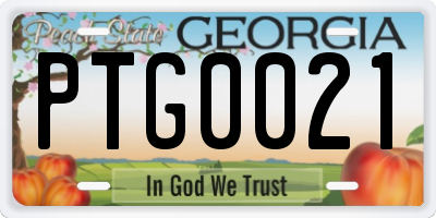GA license plate PTG0021