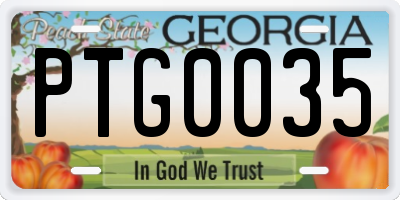 GA license plate PTG0035