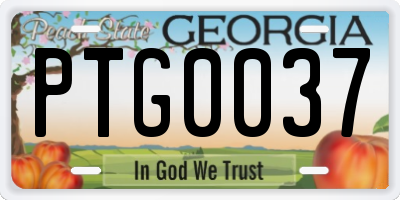 GA license plate PTG0037