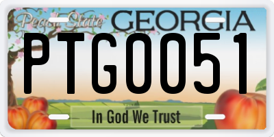 GA license plate PTG0051