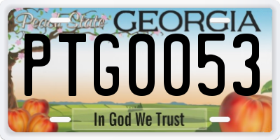 GA license plate PTG0053