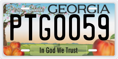 GA license plate PTG0059