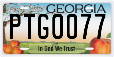 GA license plate PTG0077