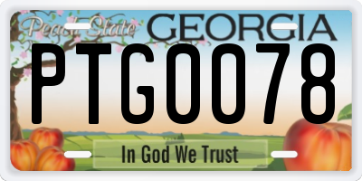 GA license plate PTG0078