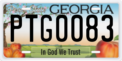 GA license plate PTG0083