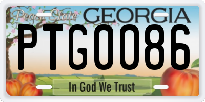 GA license plate PTG0086