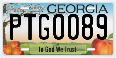 GA license plate PTG0089
