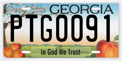 GA license plate PTG0091