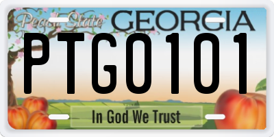 GA license plate PTG0101