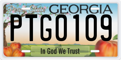 GA license plate PTG0109