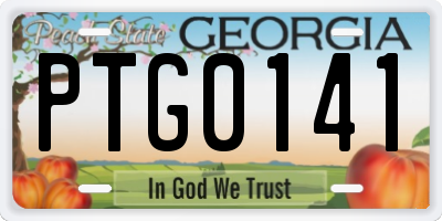 GA license plate PTG0141