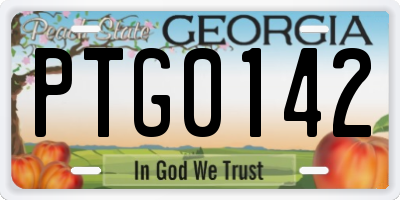 GA license plate PTG0142