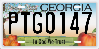 GA license plate PTG0147
