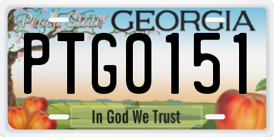 GA license plate PTG0151