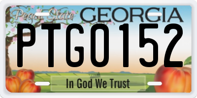 GA license plate PTG0152