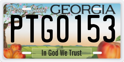 GA license plate PTG0153