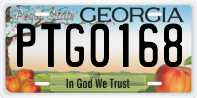 GA license plate PTG0168