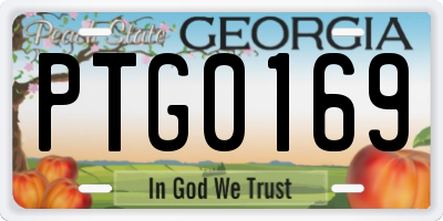 GA license plate PTG0169