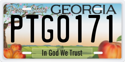 GA license plate PTG0171