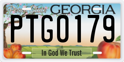 GA license plate PTG0179