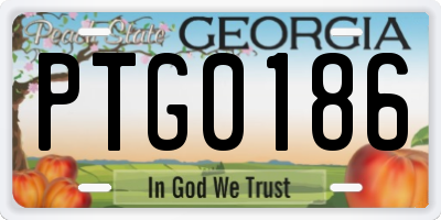 GA license plate PTG0186