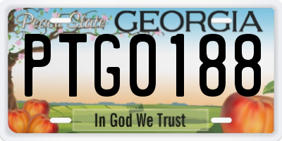 GA license plate PTG0188