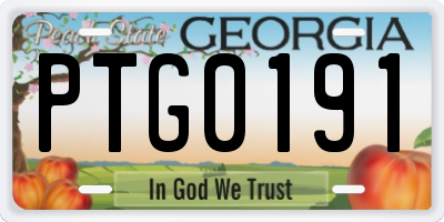 GA license plate PTG0191