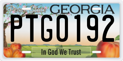 GA license plate PTG0192