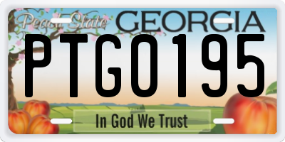 GA license plate PTG0195