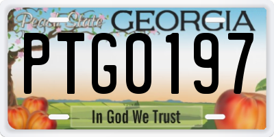 GA license plate PTG0197
