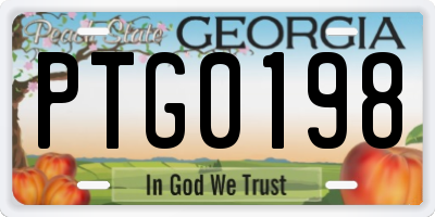 GA license plate PTG0198