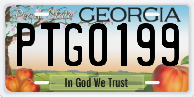 GA license plate PTG0199