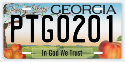 GA license plate PTG0201