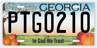 GA license plate PTG0210