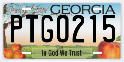 GA license plate PTG0215