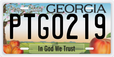GA license plate PTG0219