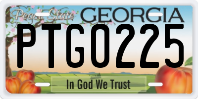 GA license plate PTG0225