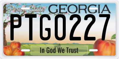 GA license plate PTG0227