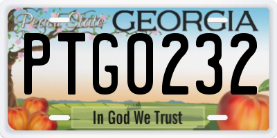 GA license plate PTG0232